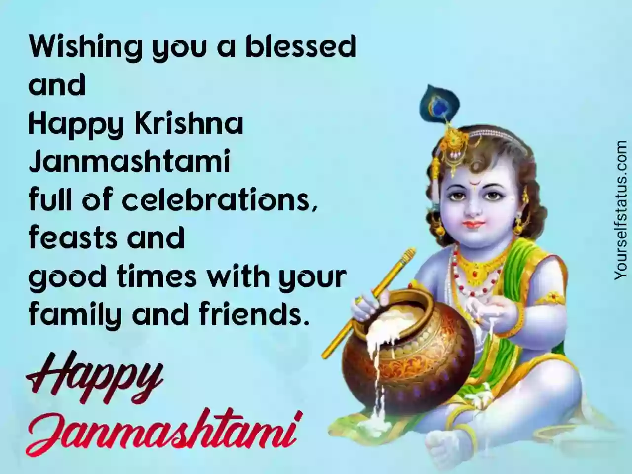 Krishna Janmashtami status in english