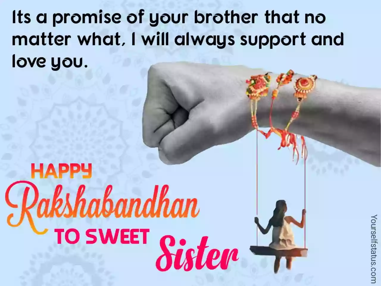 Rakshabandhan (rakhi) wishes for sister in English