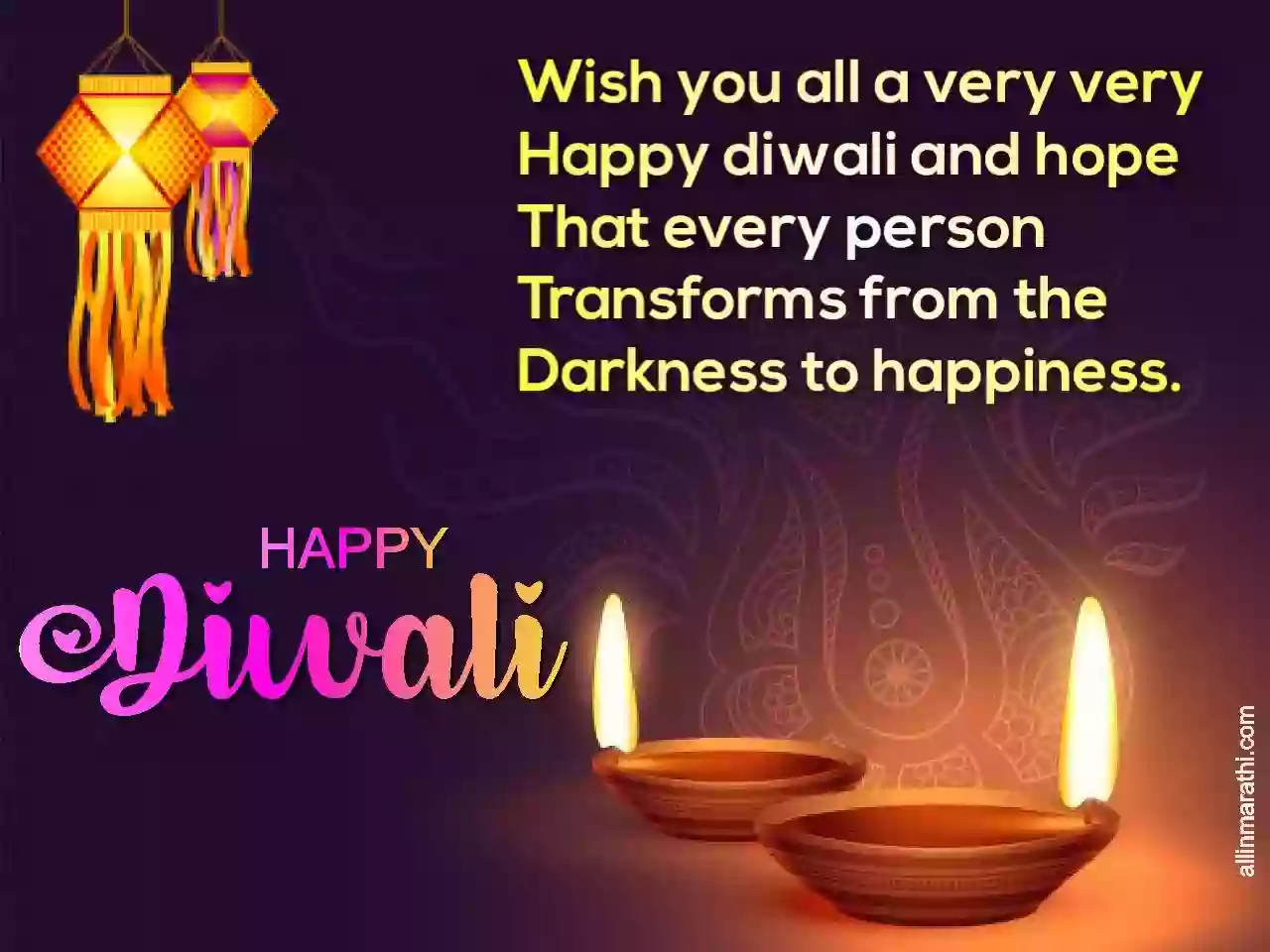 Happy Diwali status in English