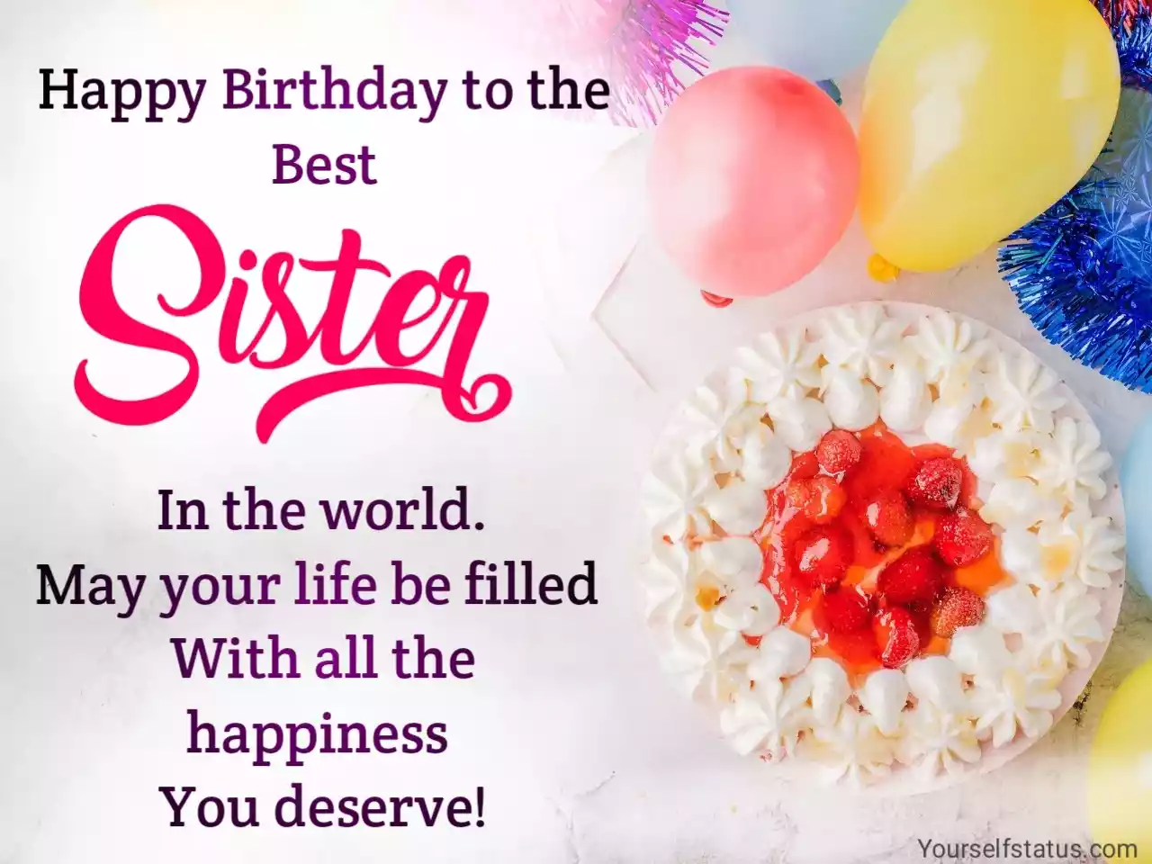 Happy Birthday Wishes For sister in english