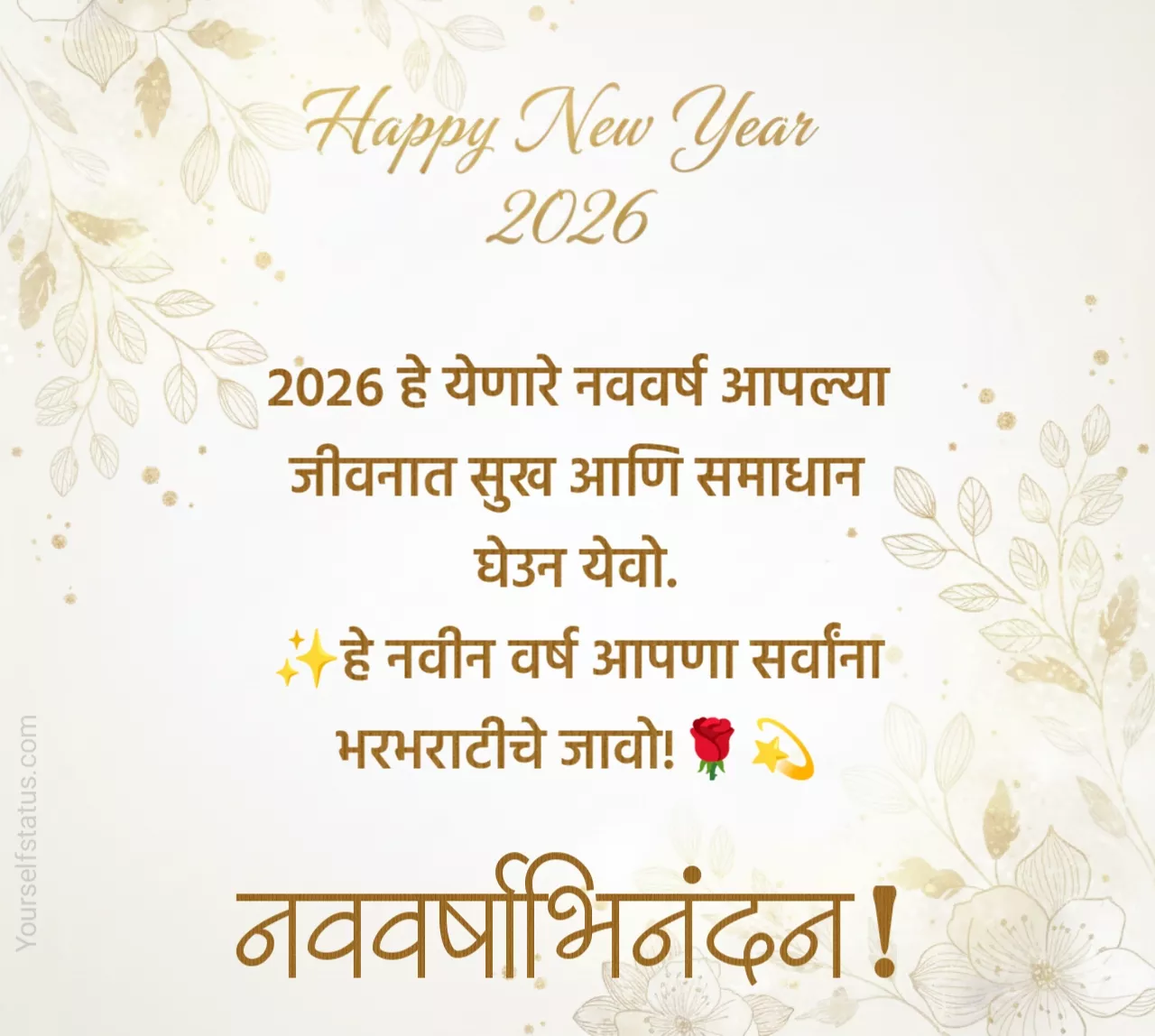 Happy new year banner in marathi
