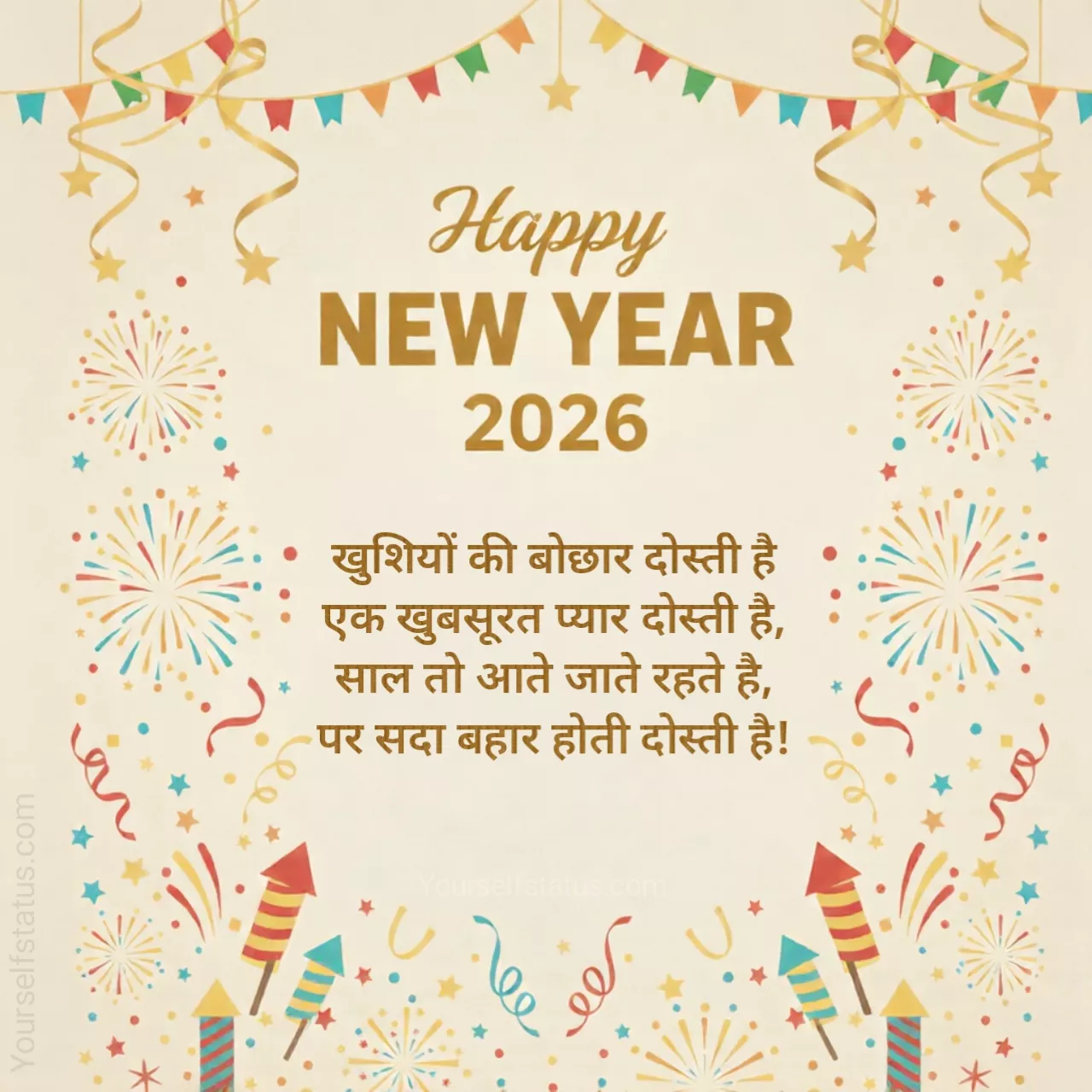 Happy new year for friends in hindi 2026