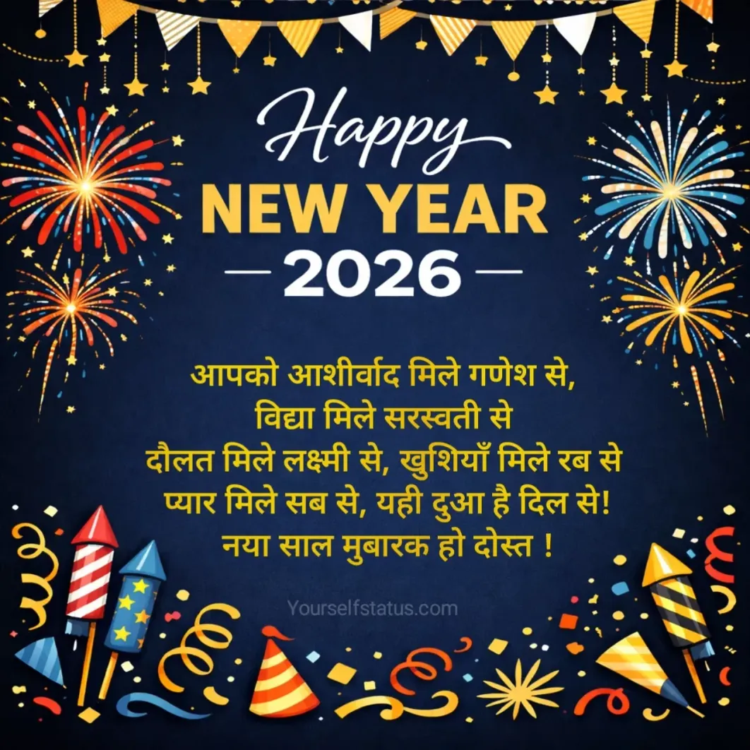 Happy new year quotes for friends in hindi 2026