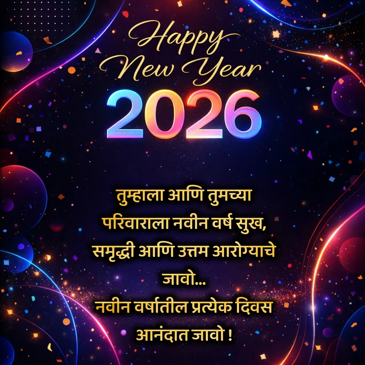 Happy new year 2026 wishes in marathi